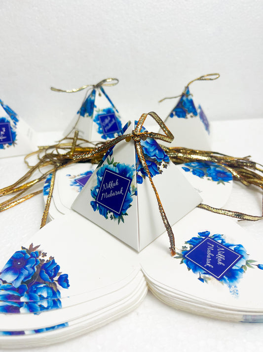 Nikkah Mubarak Floral Pyramid Gift Box 100pc